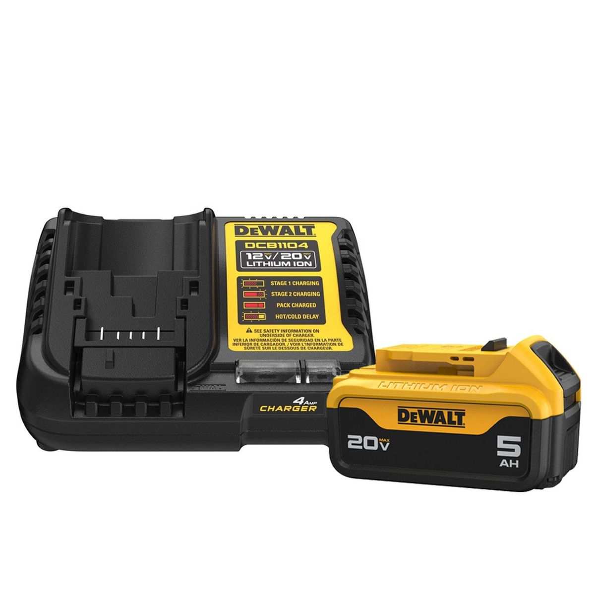 DEWALT - Set Batería 20V 5.0 Ah + Cargador 12V / 20V Dewalt DCB205-K3