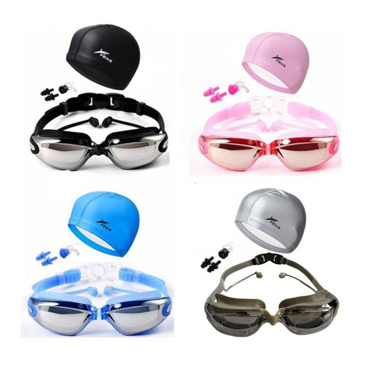 GENERICO - Lentes natación hd protección uv gorro