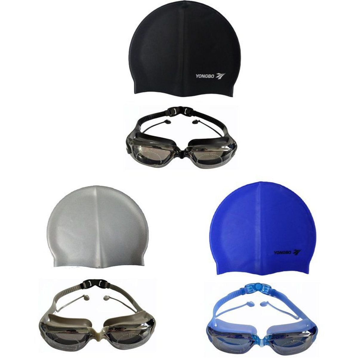 GENERICO - Lentes natación hd protección uv con gorro de silicona