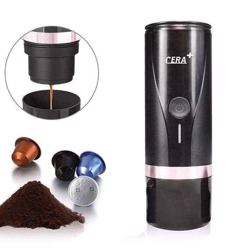 GENERICO - CERA  Máquina de café Espresso Portátil PCM03 Negro