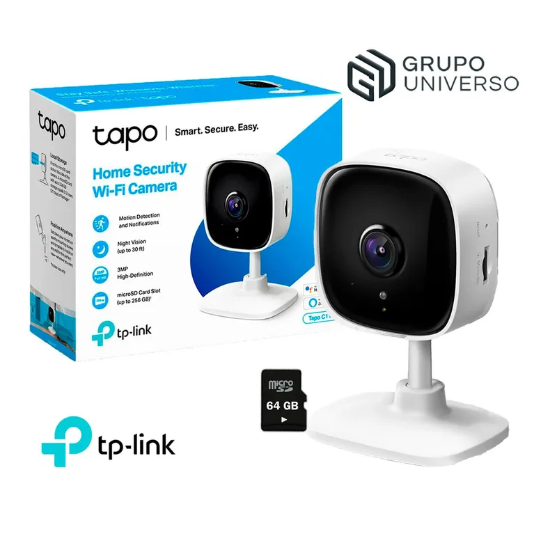 TP LINK - Cámara de Vigilancia Wi-Fi Tapo C110 3MP Interior + SD 64GB