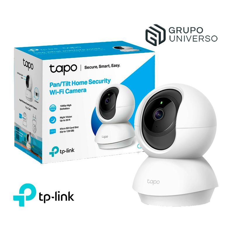 TP LINK - Cámara de Vigilancia Wi-Fi Tapo C200 Giratoria 360° 1080P Full HD