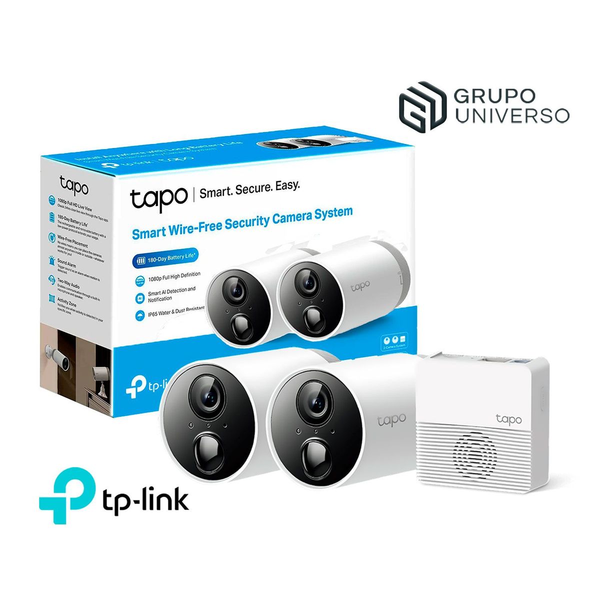 TP LINK - Cámara de Vigilancia Wi-Fi Exterior Tapo C400S2 1080P FHD Batería