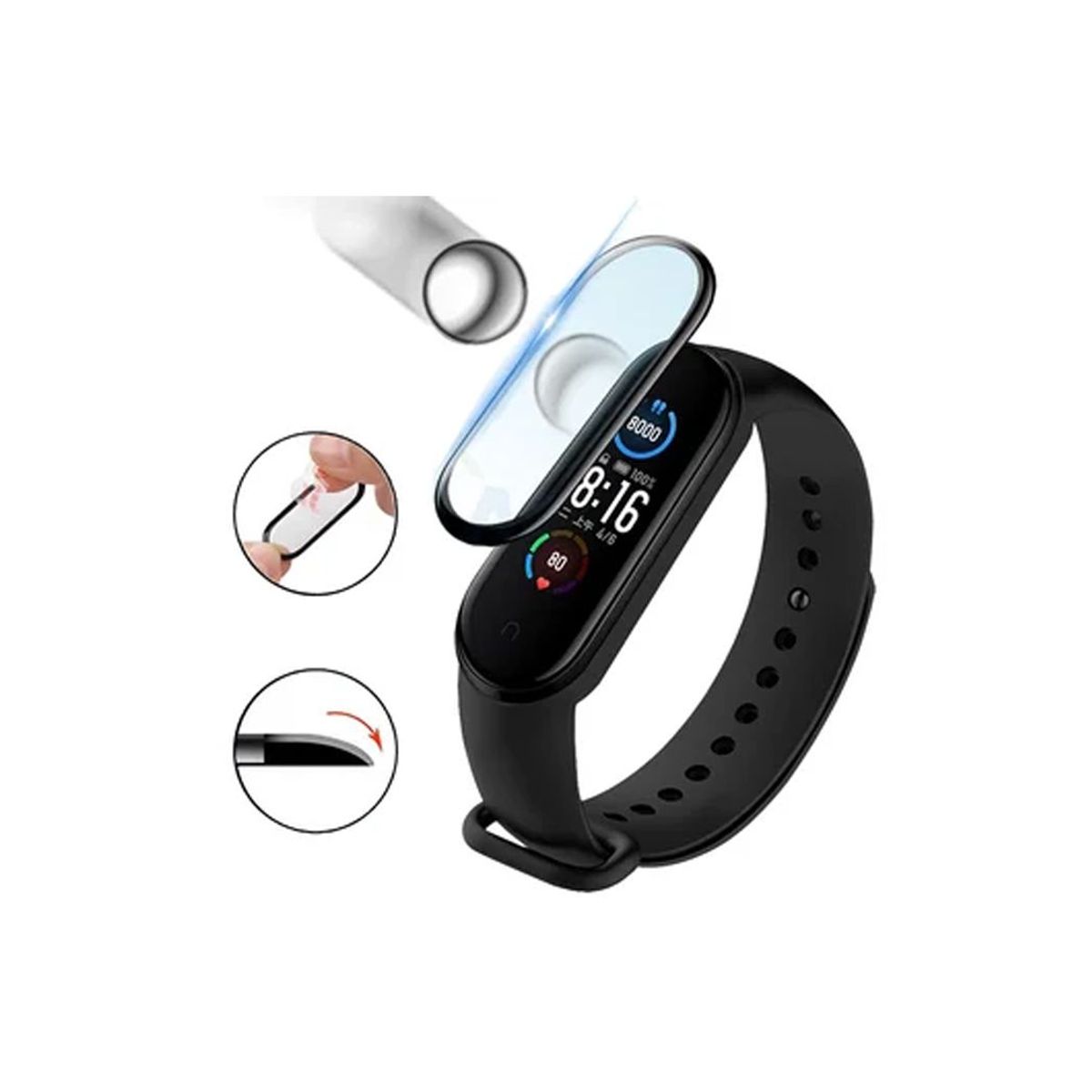 GENERICO - Protector Mica 3D Curvo Para Xiaomi Mi Band 5