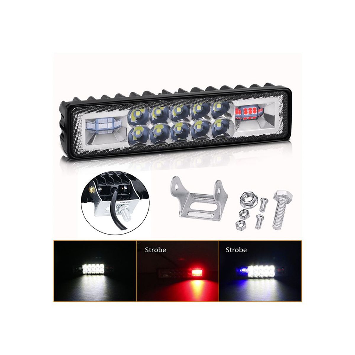 GENERICO - Neblinero Led 36w Blanco  Luces Policial Estroboscopico.
