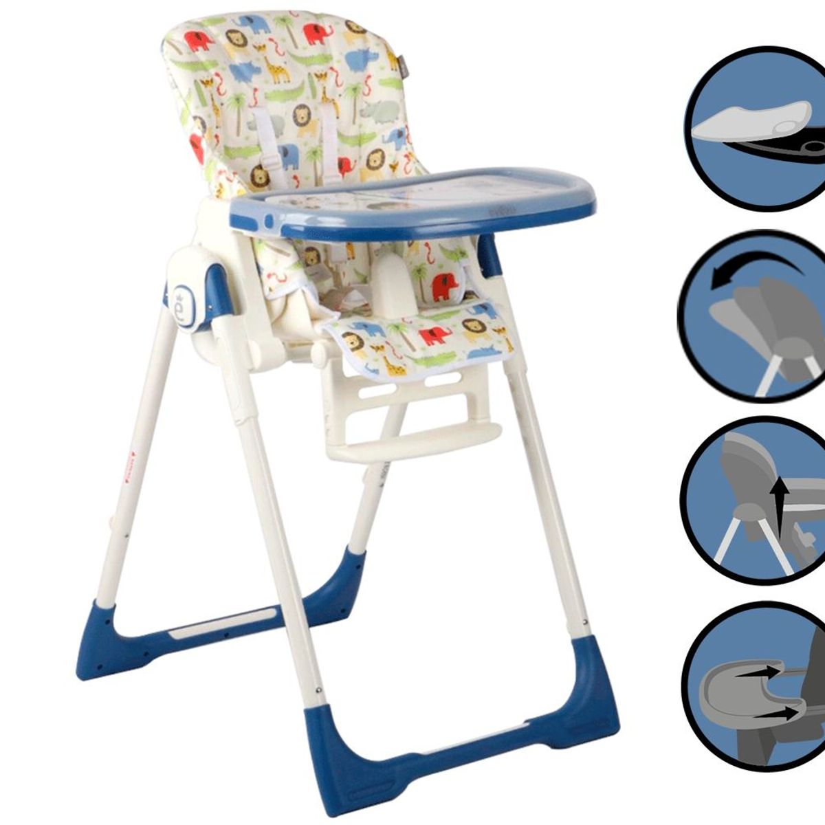 EVEZO - Silla de Comer Regulable NELLY 650 Azul