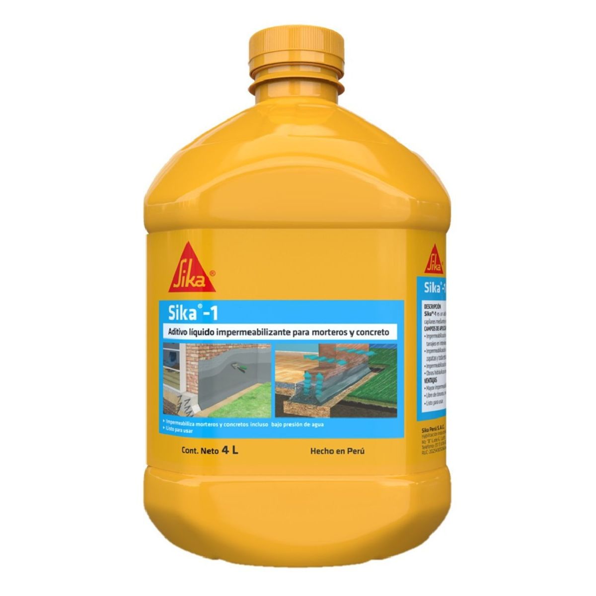 SIKA - Aditivo Impermeabilizante liquido para mezcla de concreto sika-1 x 4L