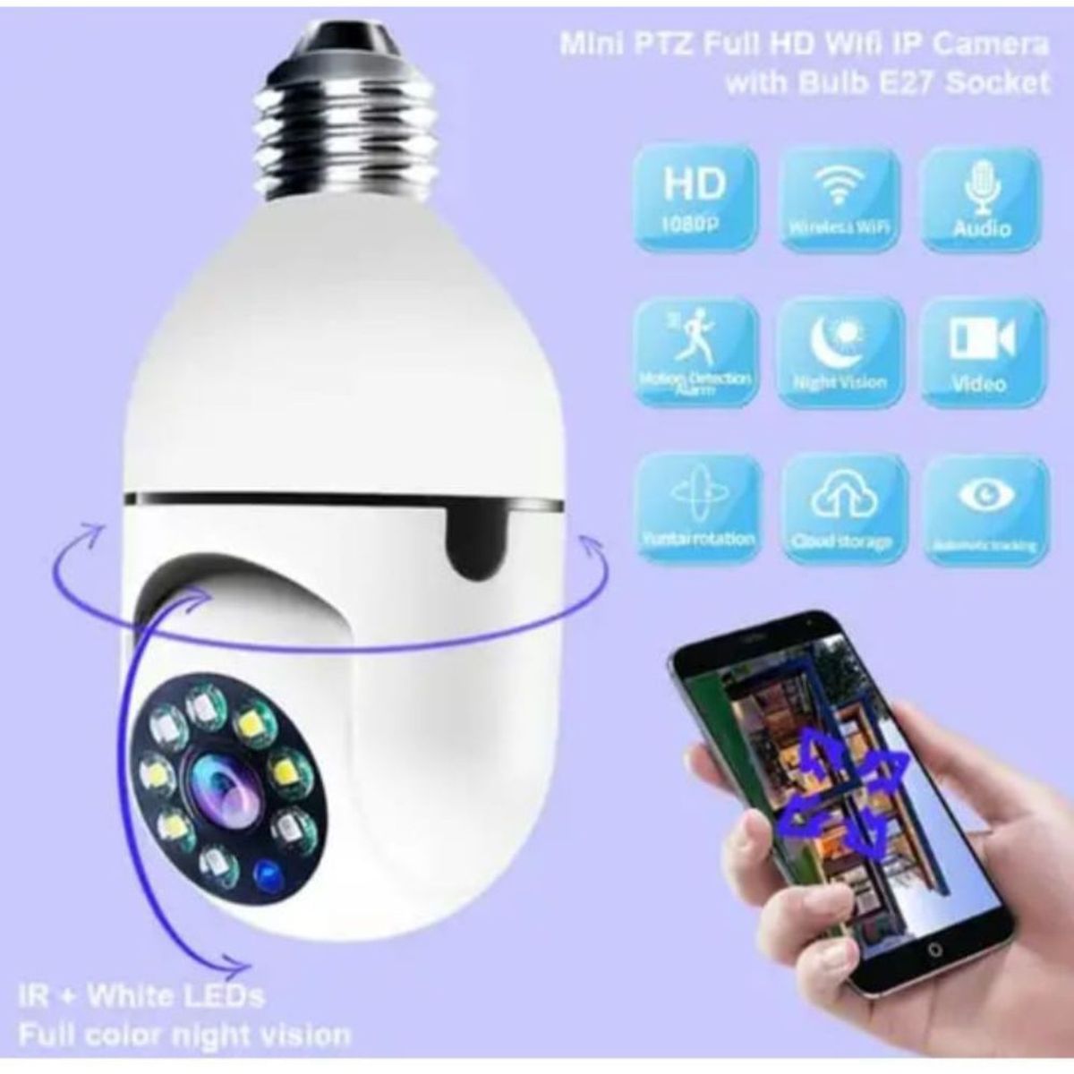 GENERICO - Camara de Video Vigilancia de 360 °  2MP 1080P CCTV PTZ WIFI