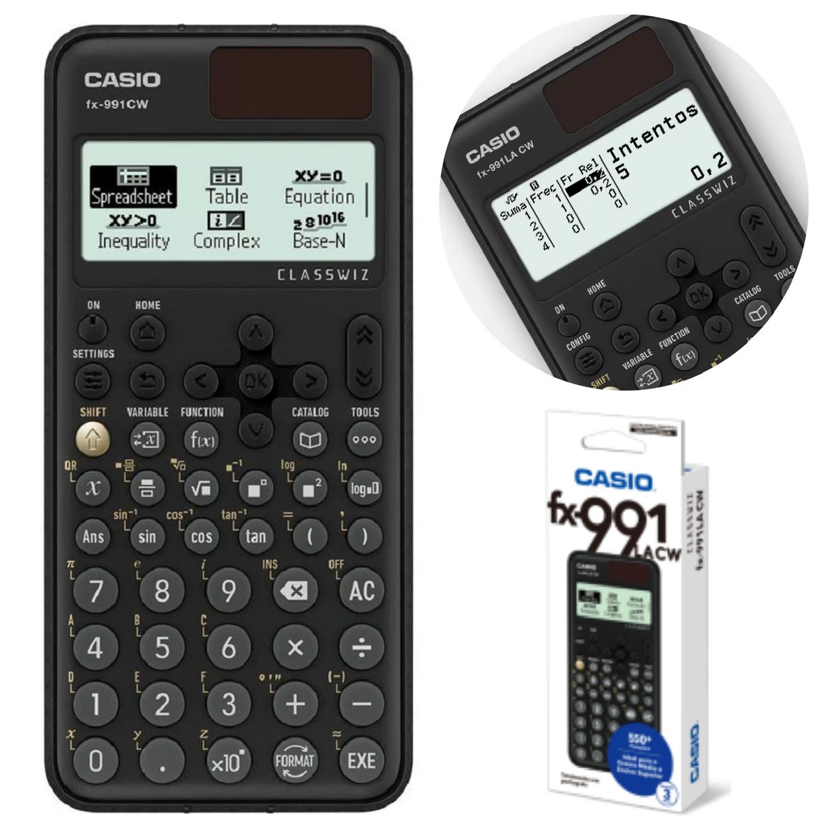 CASIO - Calculadora Científica Profesional Casio FX-570LA CW  Negro