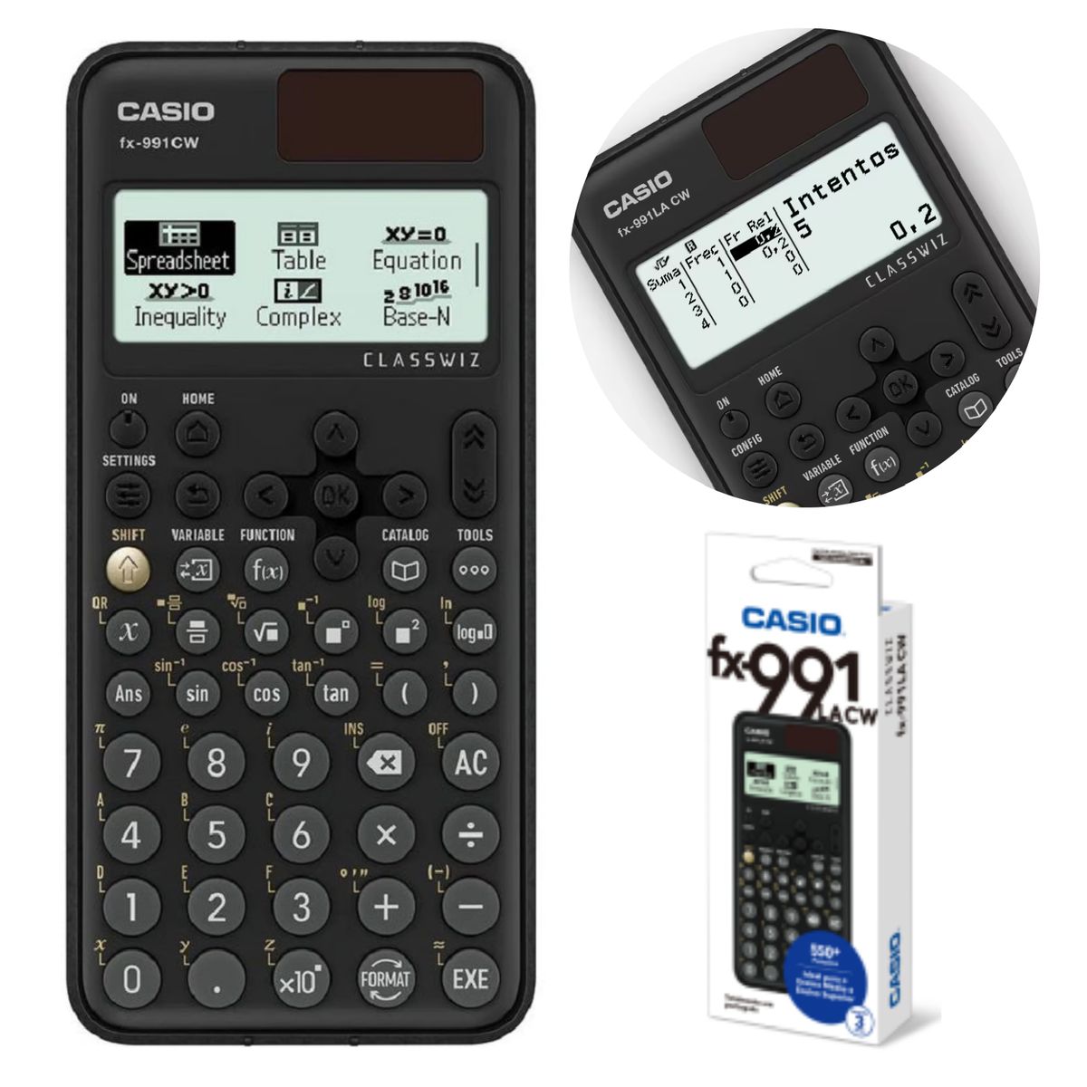 CASIO - Calculadora Científica Profesional Casio FX-570LA CW  Negro