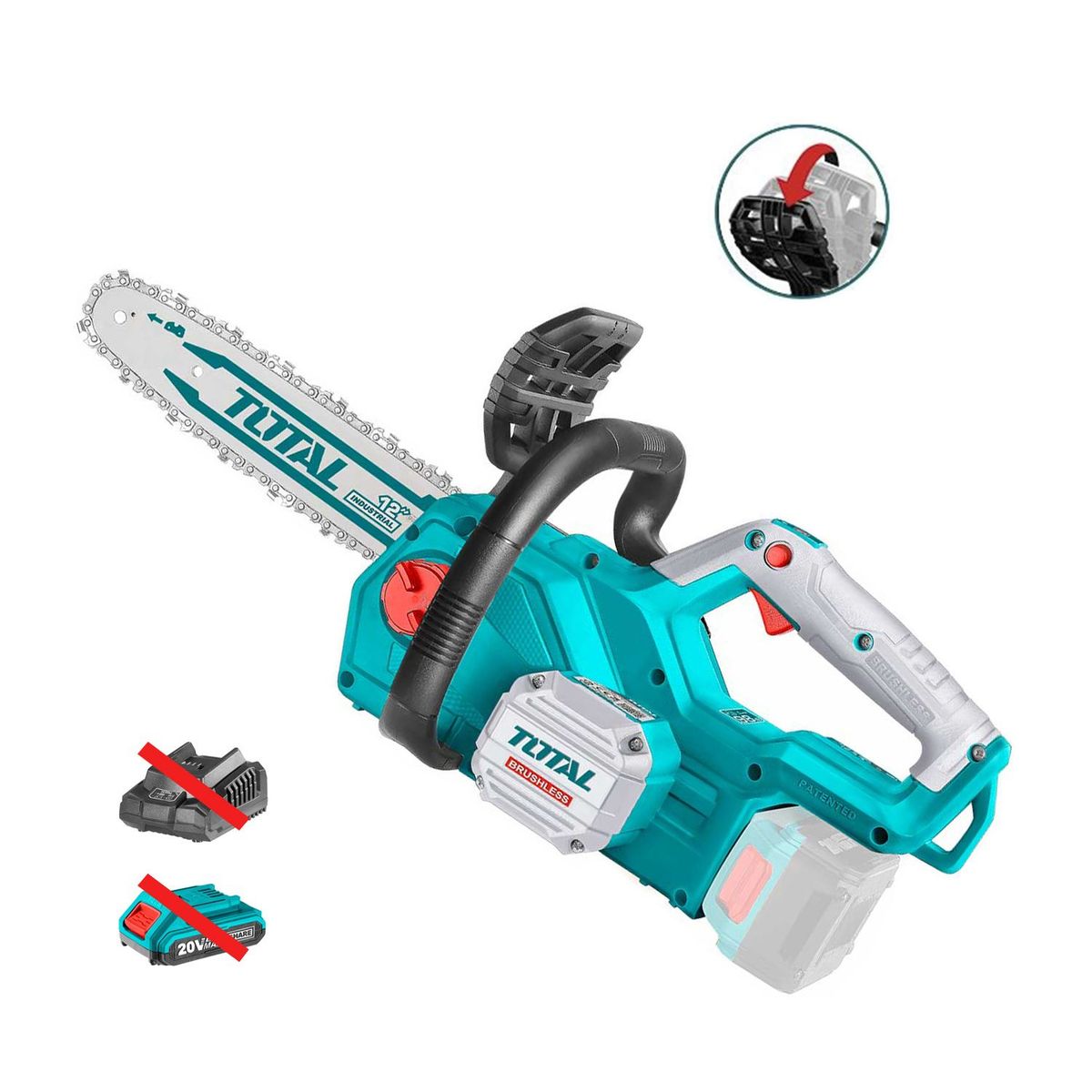 GENERICO - MOTOSIERRA INALÁMBRICA CORTADORA MADERA PORTÁTIL 20V TOTAL