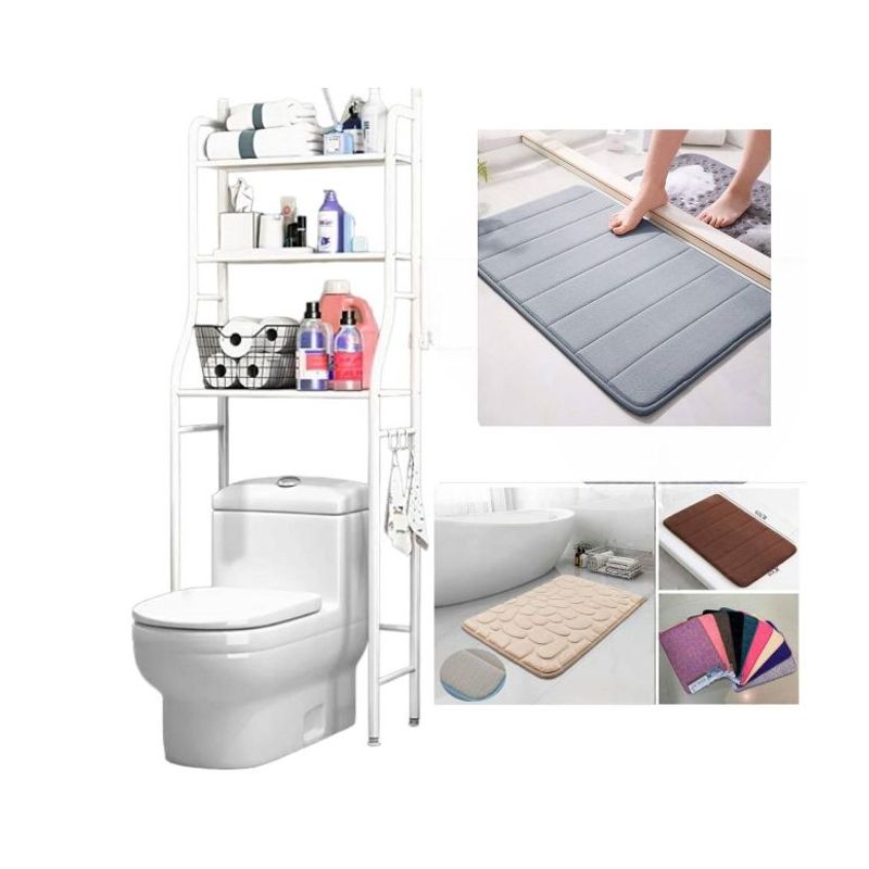 GENERICO - Organizador de Baño 3 niveles + Alfombra absorbente de Baño