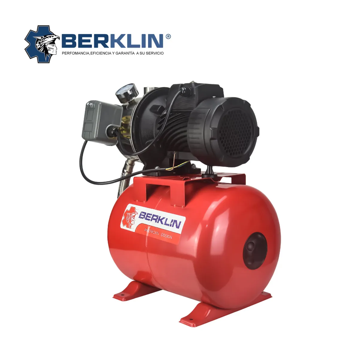 BERKLIN - EQUIPO HIDRONEUMATICO DE 24L CON BOMBA DE ACERO INOXIDABLE DE 1HP