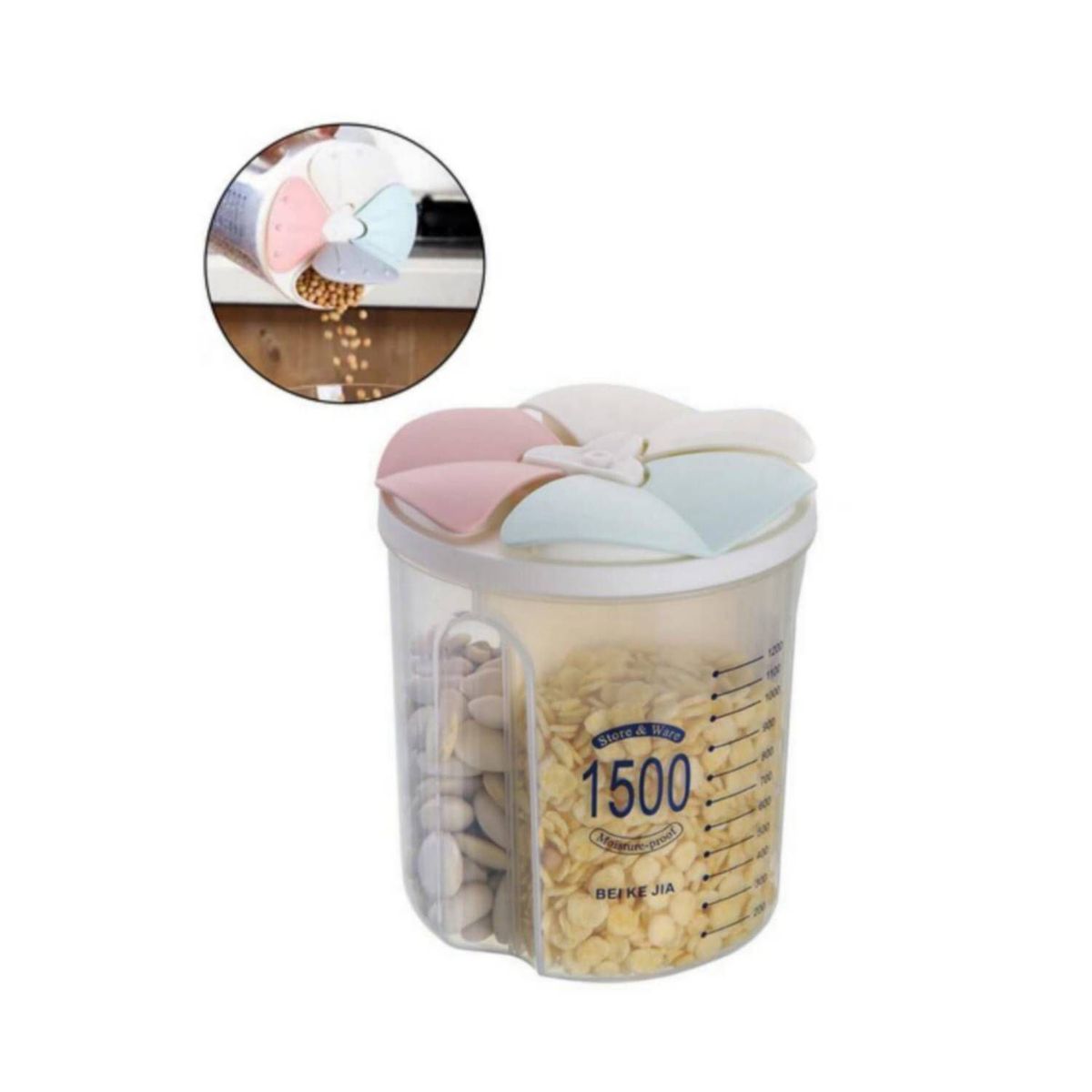 GENERICO - Contenedores 4 almacenamiento 1500ml