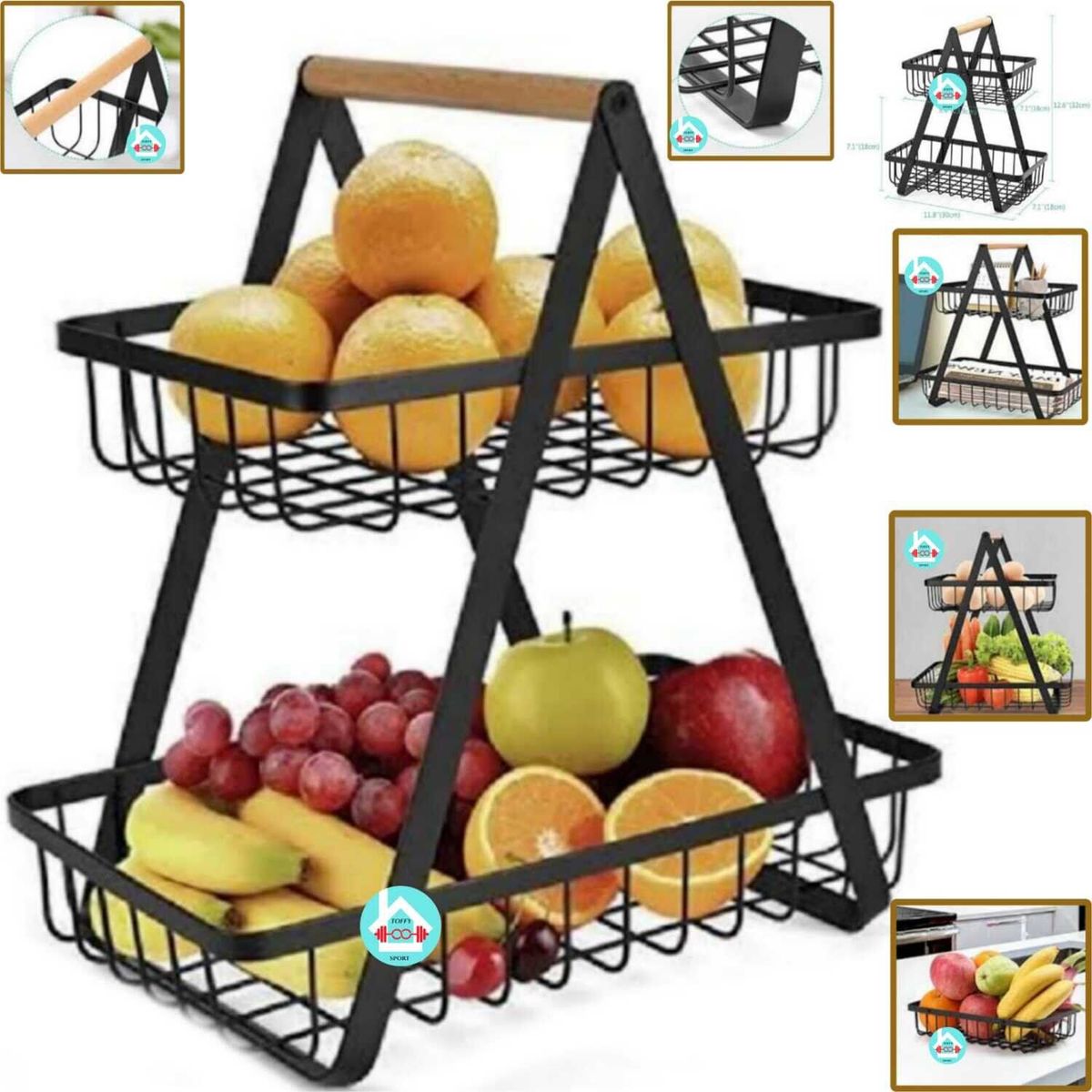 GENERICO - Cesta para fruta y verduras 2 NIVELES