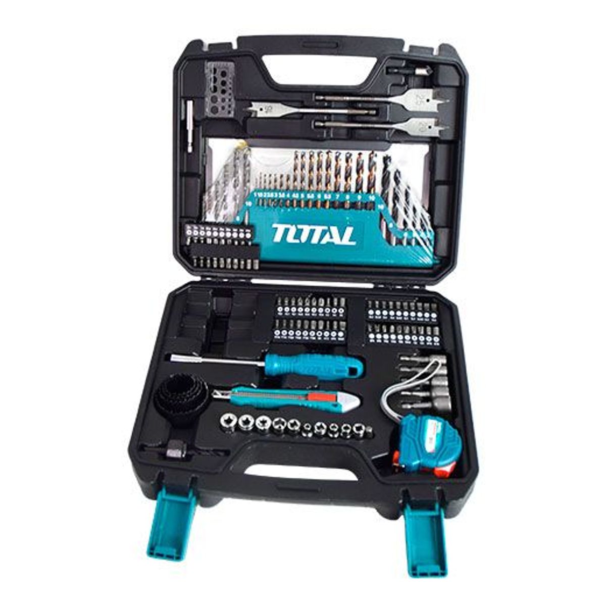 TOTAL TOOLS - COMBO TALADRO ATORNILLADOR PERCUTOR 3/8' 20V + 1BAT  + SET BROCAS