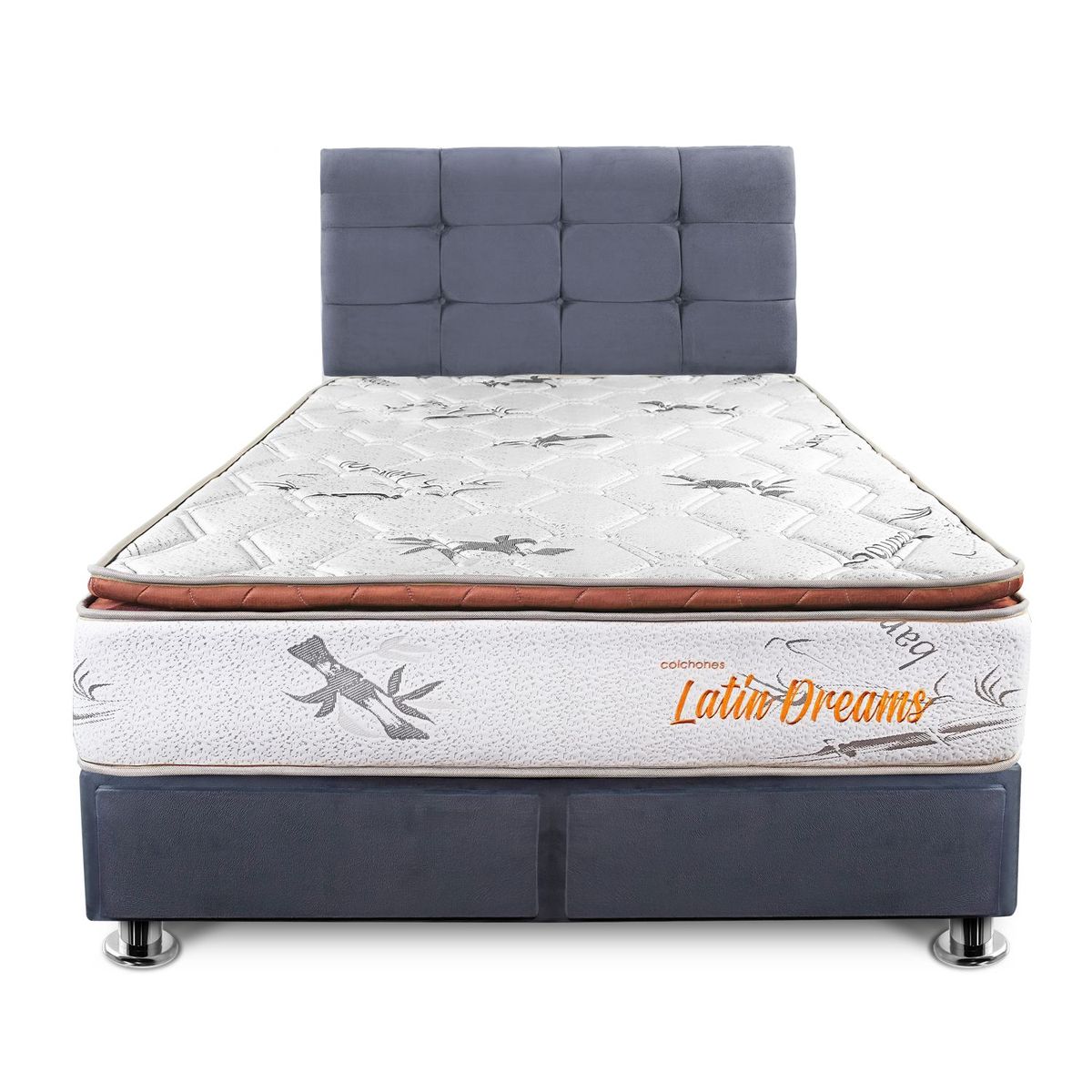COLCHONES LATIN DREAMS - Dormitorio Classic Pillow Top 2 Plz + 2 Almohadas de Fibra + Protector