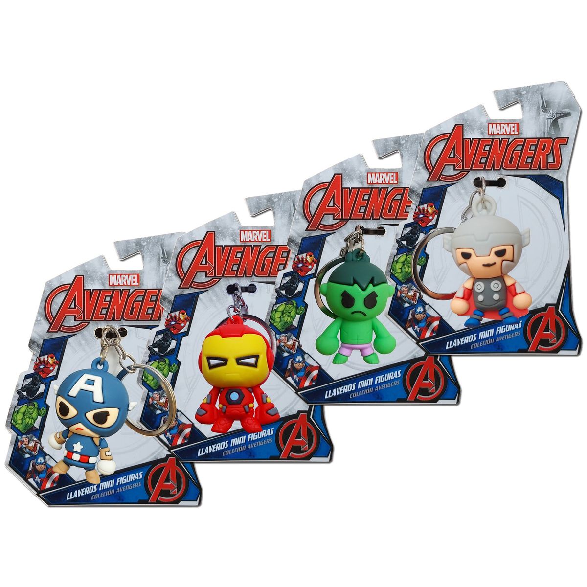 MARVEL - Colección 4 Llaveros Mini Figura – Avengers – Marvel
