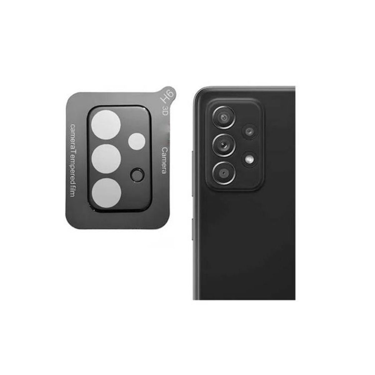 GENERICO - Vidrio Protector para Lente de Cámara Samsung  A52 - Negro