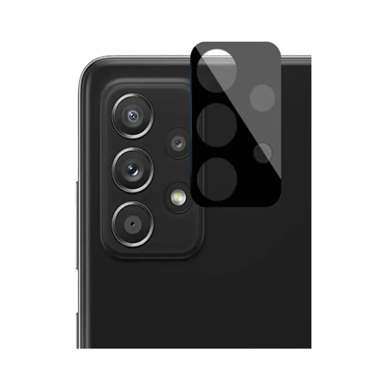 GENERICO - Vidrio Protector para Lente de Cámara Samsung  A72 - Negro