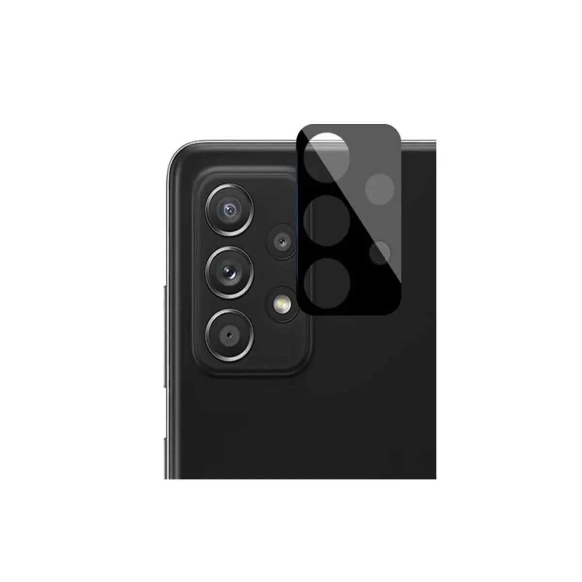 GENERICO - Vidrio Protector para Lente de Cámara Samsung  A72 - Negro