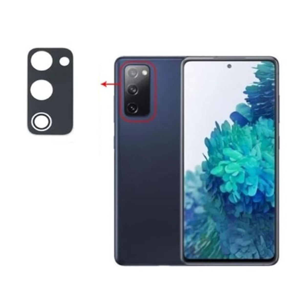 GENERICO - Vidrio Protector para Lente de Cámara Samsung S20Fe - Negro