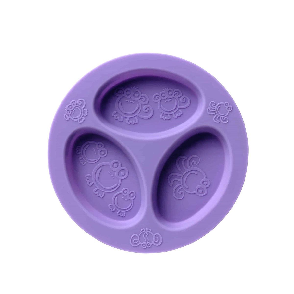 GENERICO - Plato para Bebé con Divisiones de Silicona Morado