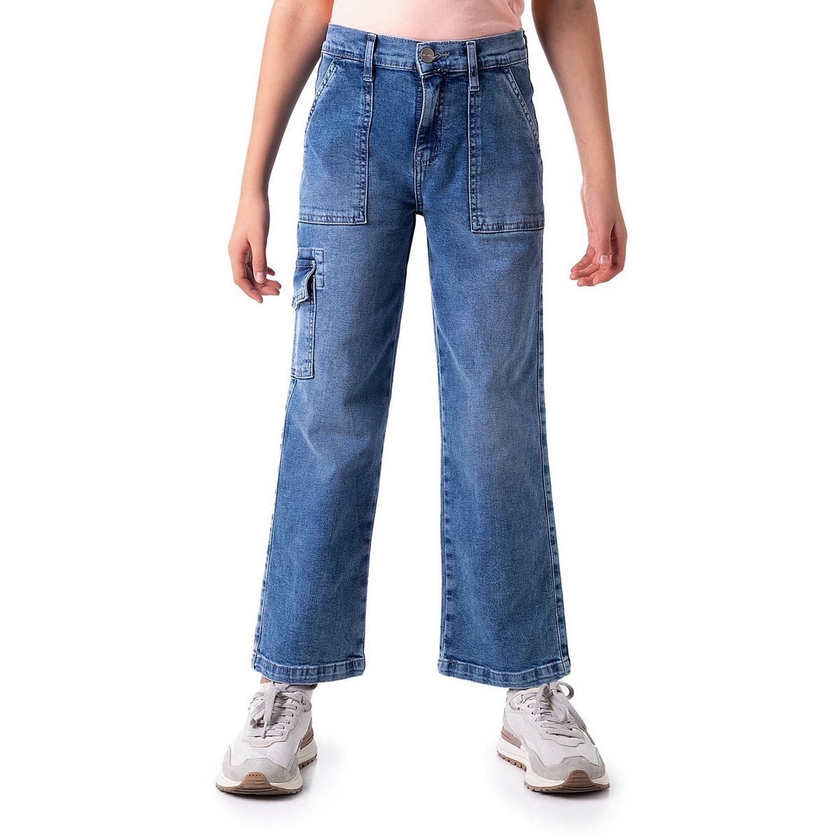 PIONIER - Pantalon Cargo Denim Stretch Atice Niña
