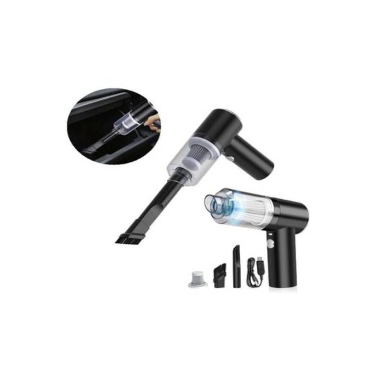 GENERICO - Mini aspiradora manual portátil recargable y eléctrica