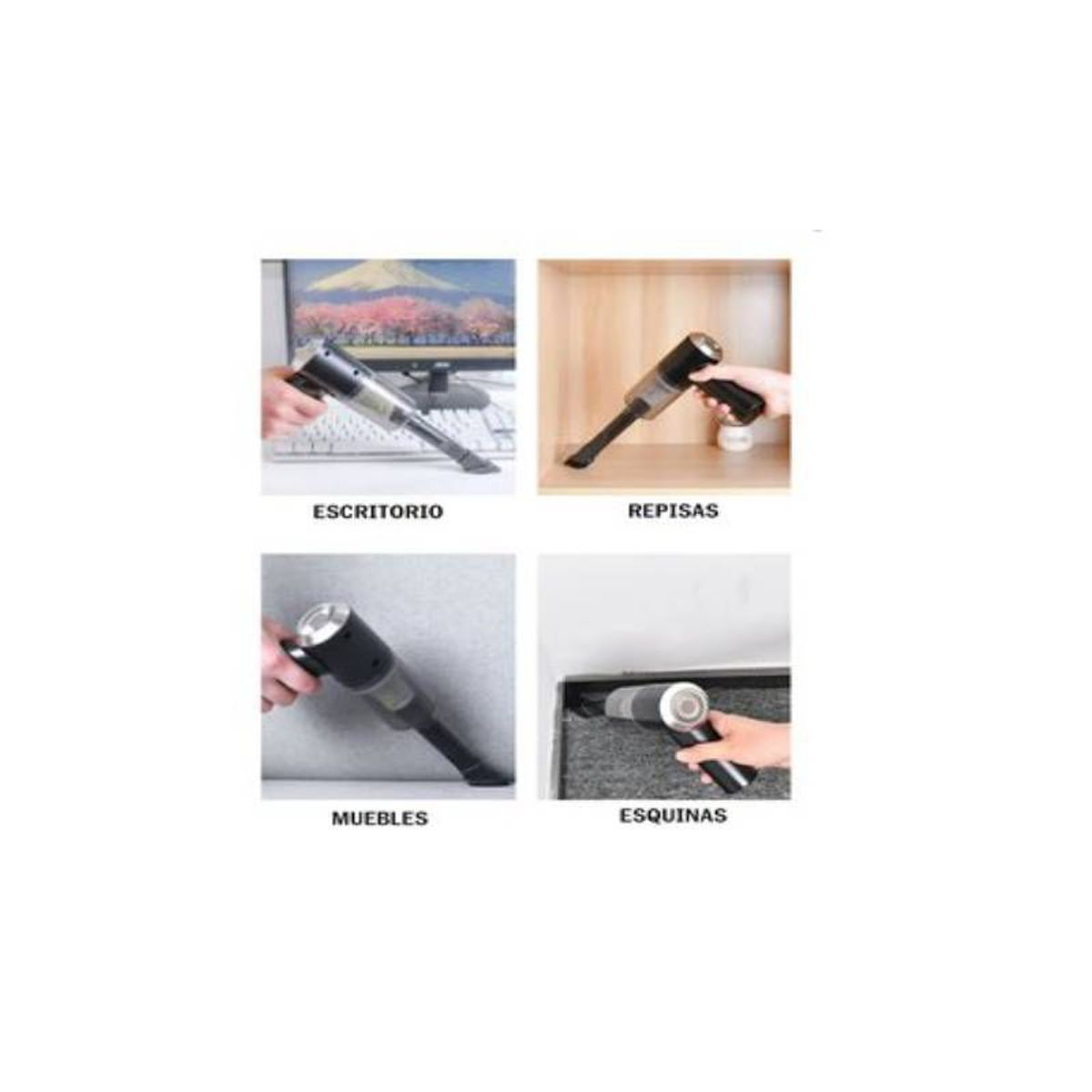 GENERICO - Mini aspiradora manual portátil recargable y eléctrica