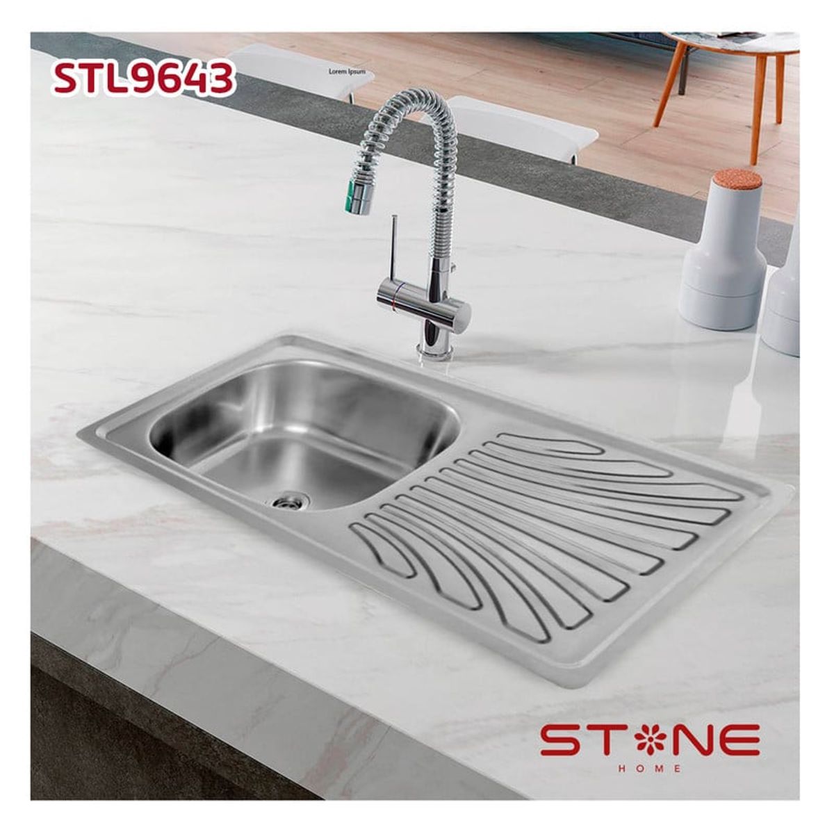 STONE - LAVADERO DE ACERO PRIME  STL9643 STONE
