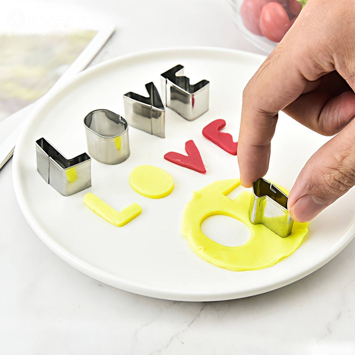 GENERICO - Mini cortadores de letras y números molde de acero inoxidable 36 Pcs