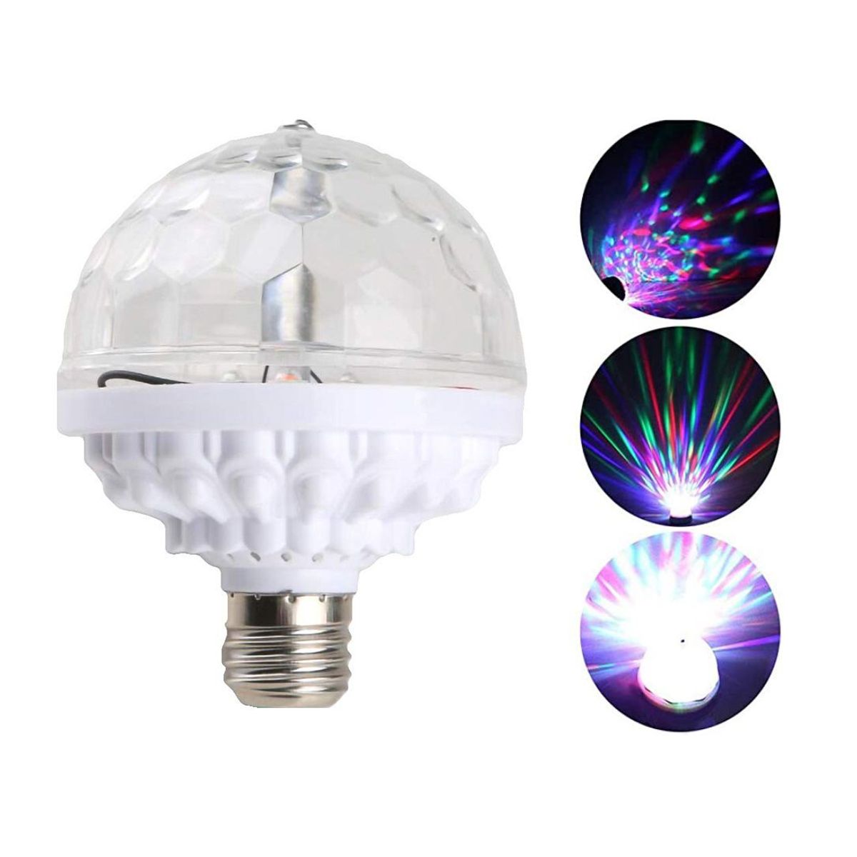 GENERICO - Foco Psicodélico Giratorio para fiesta luces de discoteca