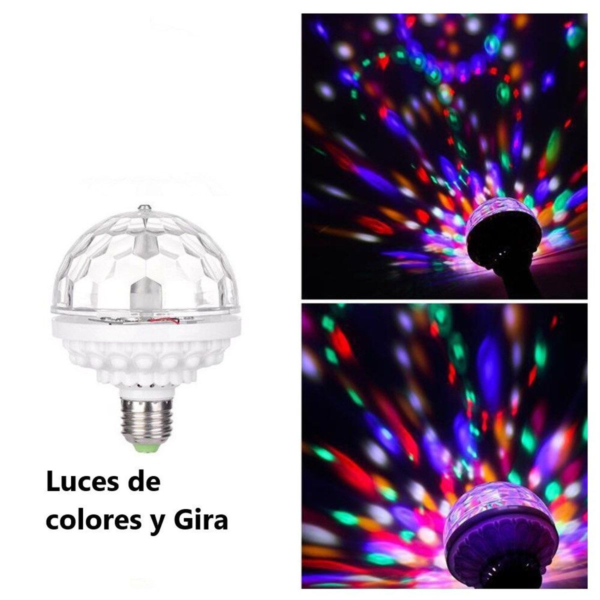 GENERICO - Foco Psicodélico Giratorio para fiesta luces de discoteca