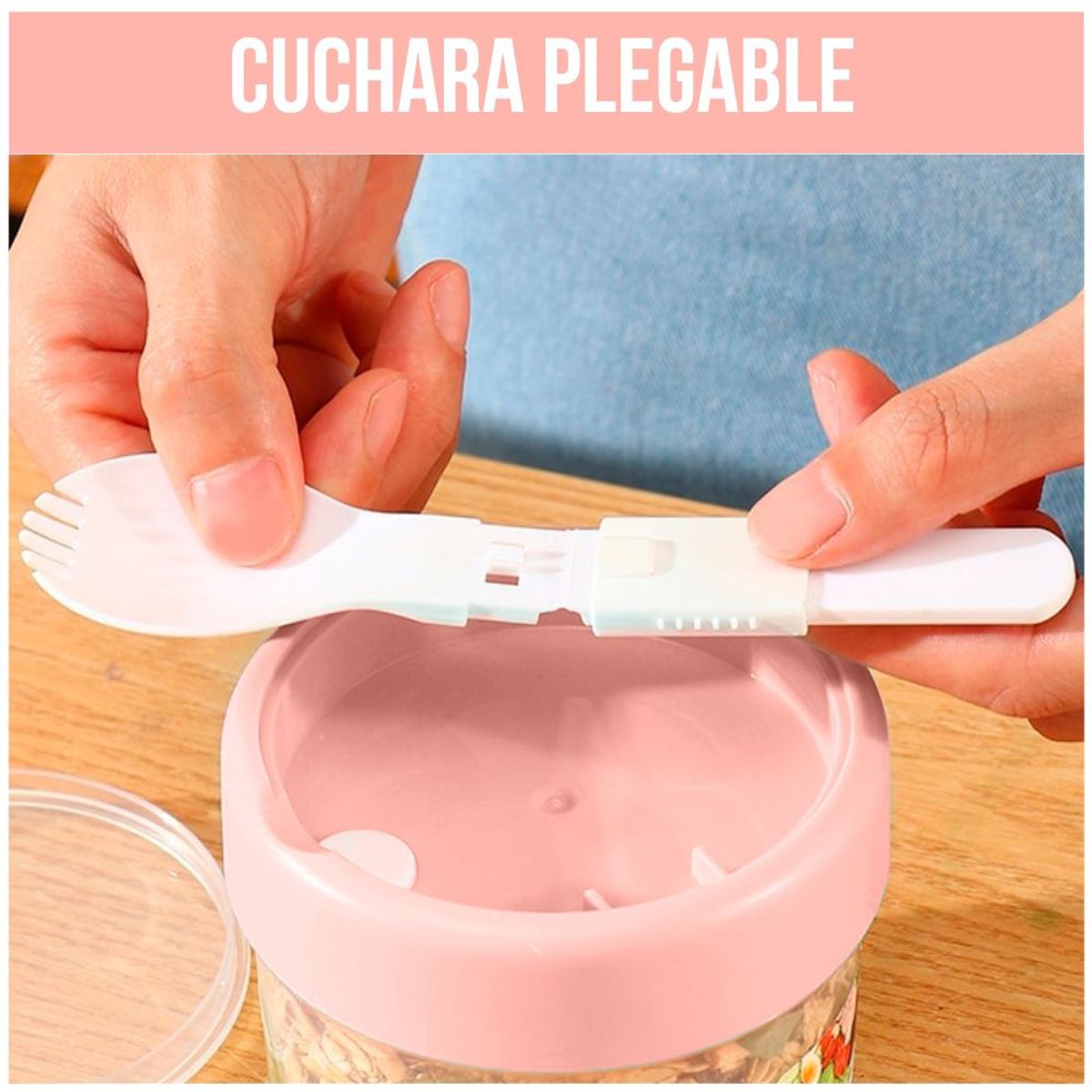 MINARI - Táper Mezclador Porta Ensaladas Frutas Yogurt Cereales con Cubierto RS T089