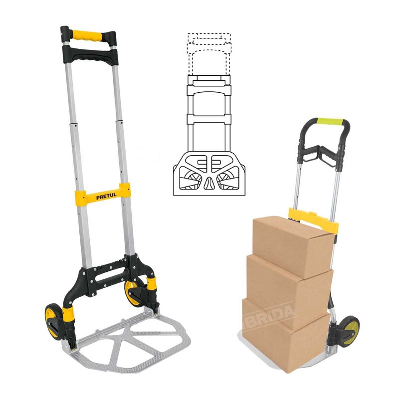 PRETUL - CARRETA PLEGABLE CARGA 100KG RUEDAS CARRO PRETUL CON RUEDAS
