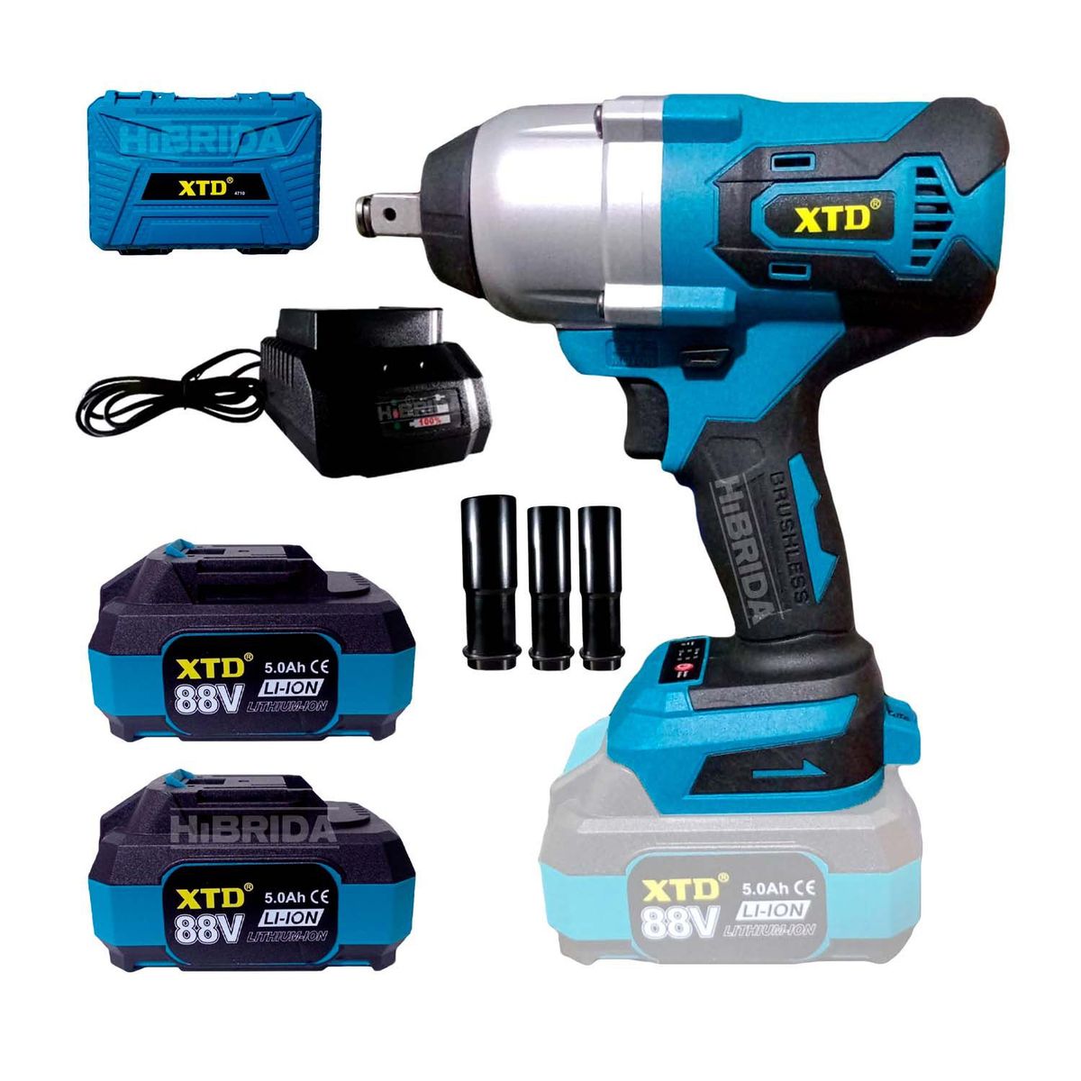 XTD - Llave De Impacto 88v 700Nm Auto Camionetas XTD 2 Baterías