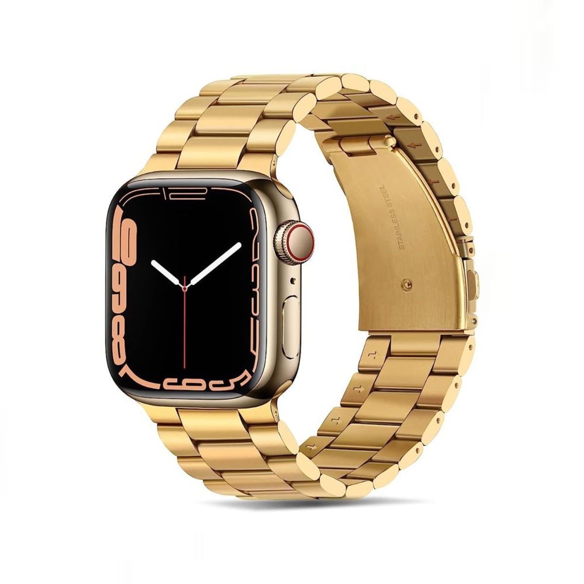 GENERICO - Correa Acero Inoxidable para Apple Watch 42mm 44mm Y 45mm - Dorado