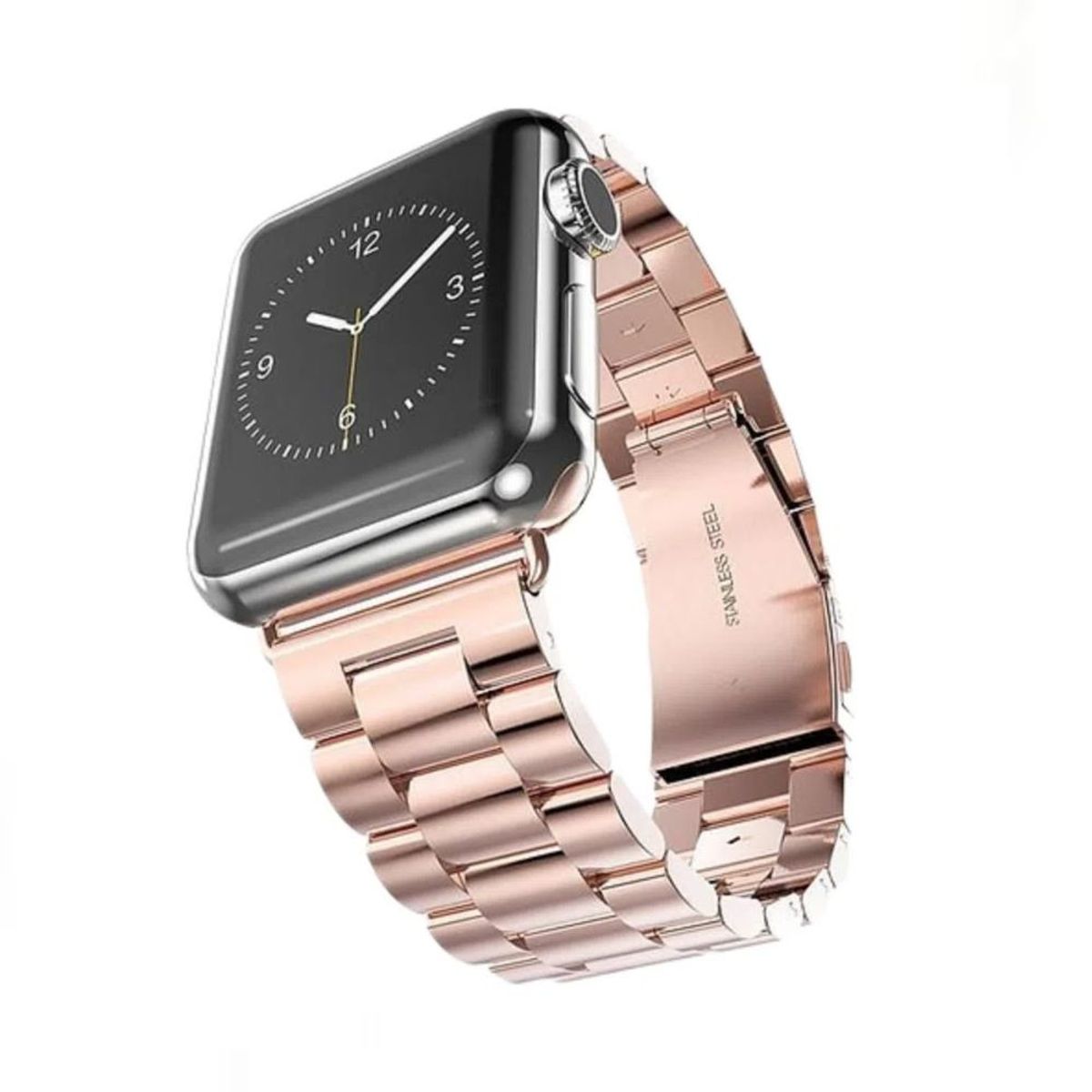GENERICO - Correa Acero Inoxidable para Apple Watch 42mm 44mm Y 45mm - Rosa Gold.