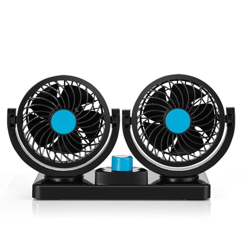 GENERICO - Ventilador Doble Cabezal 360° para todo Auto Camioneta Coche
