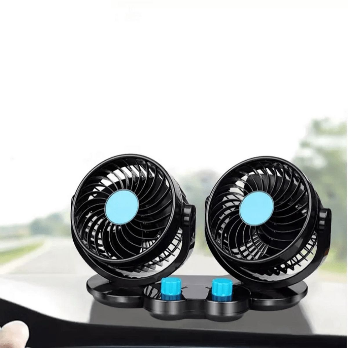 Ventilador Doble Cabezal 360° para todo Auto Camioneta Coche, marca GENERICO - Foto 2