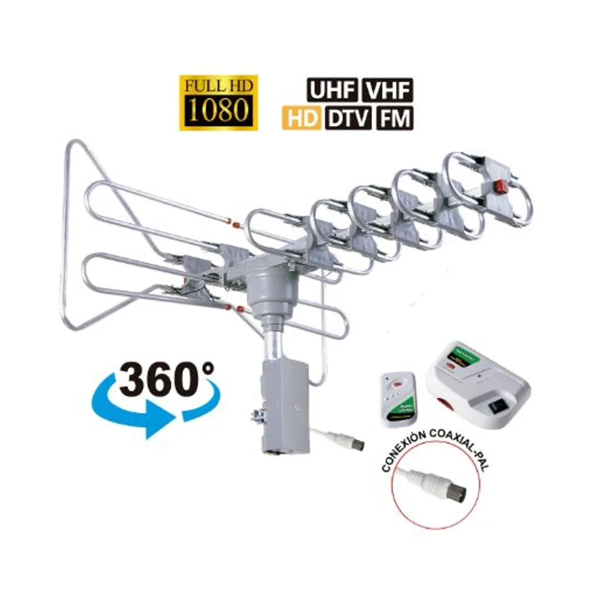 KONSTAR - Antena Aérea Giratoria HD KT-808C KONSTAR