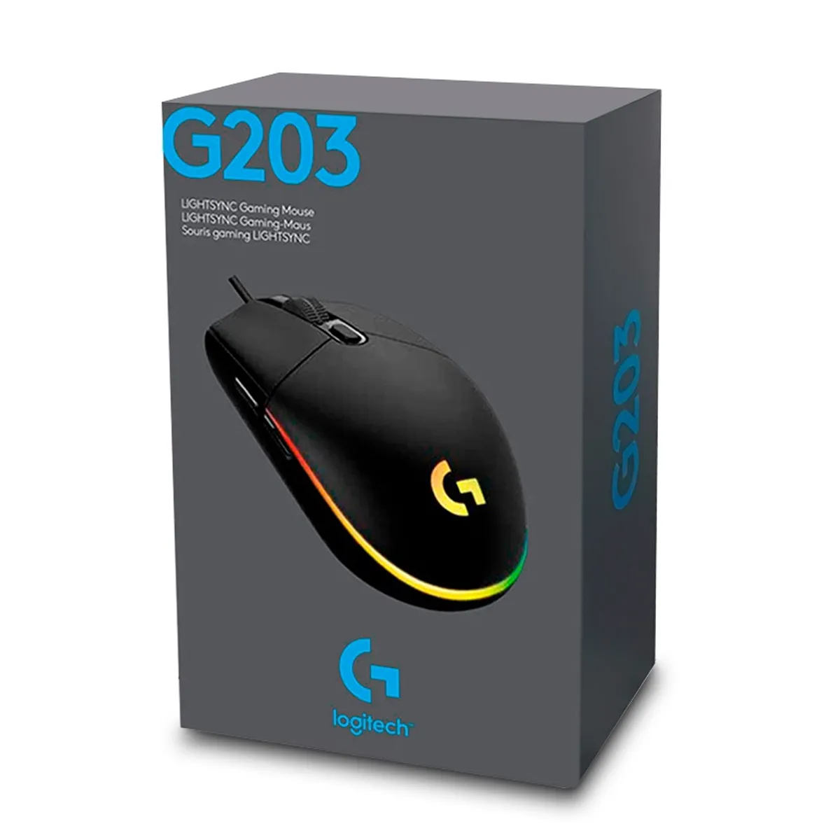 LOGITECH - Mouse Logitech G203 RGB LIGHTSYNC Con 6 Botones P/Juegos