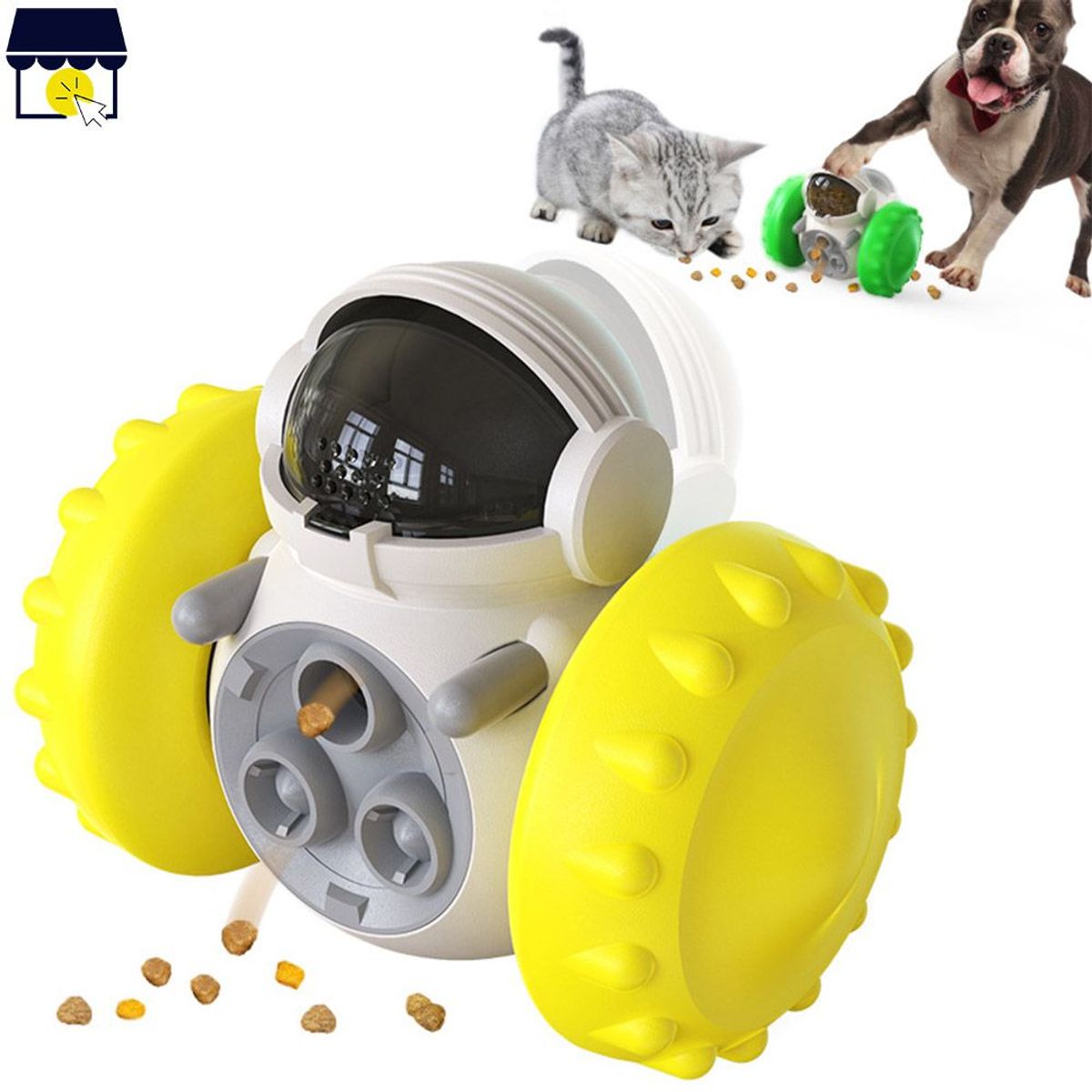 GENERICO - Dispensador interactivo para mascotas - AMARILLO