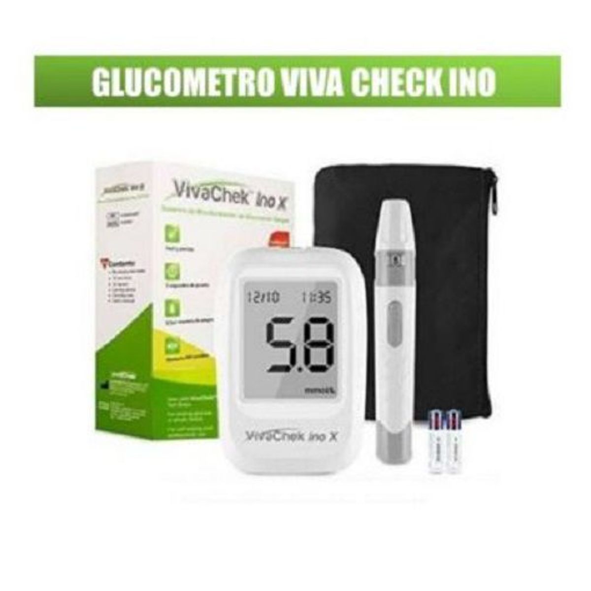 GENERICO - GLUCOMETRO VIVA-CHEK INO + 50 TIRAS REACTIVAS + 100 LANC