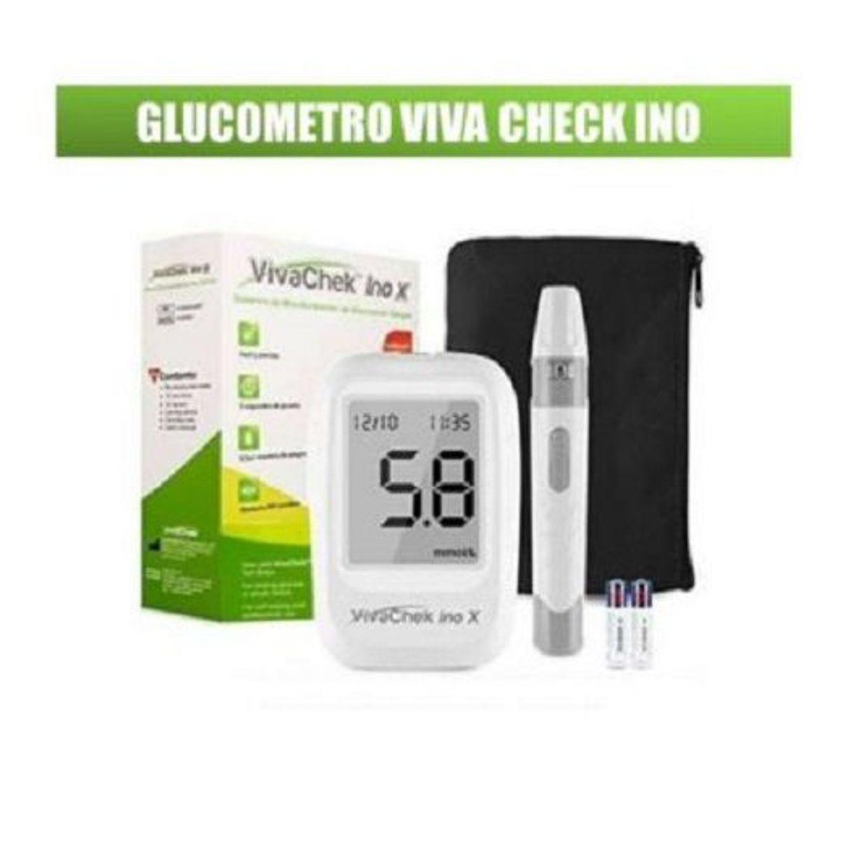 GENERICO - GLUCOMETRO VIVA-CHEK INO + 50 TIRAS REACTIVAS + 100 LANC