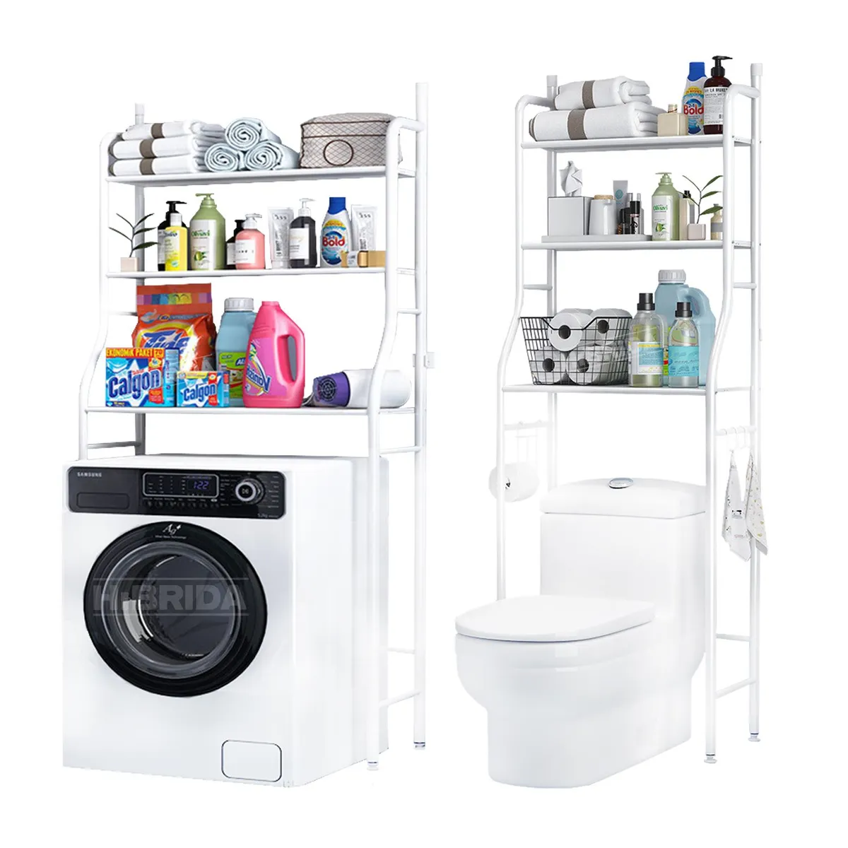 GENERICO - ESTANTE BAÑO ESTANTE LAVADORA BLANCO 3 NIVELES MULTIFUNCIONA