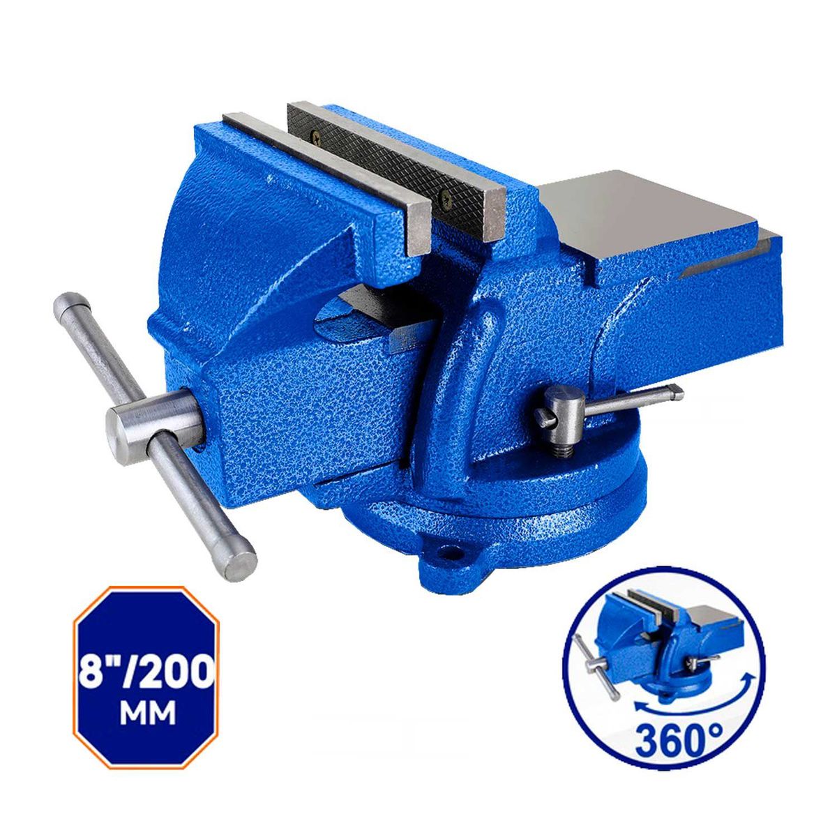 GENERICO - TORNILLO DE BANCO 8 pulg MORZA YUNQUE PRENSA GIRATORIA GRANDE