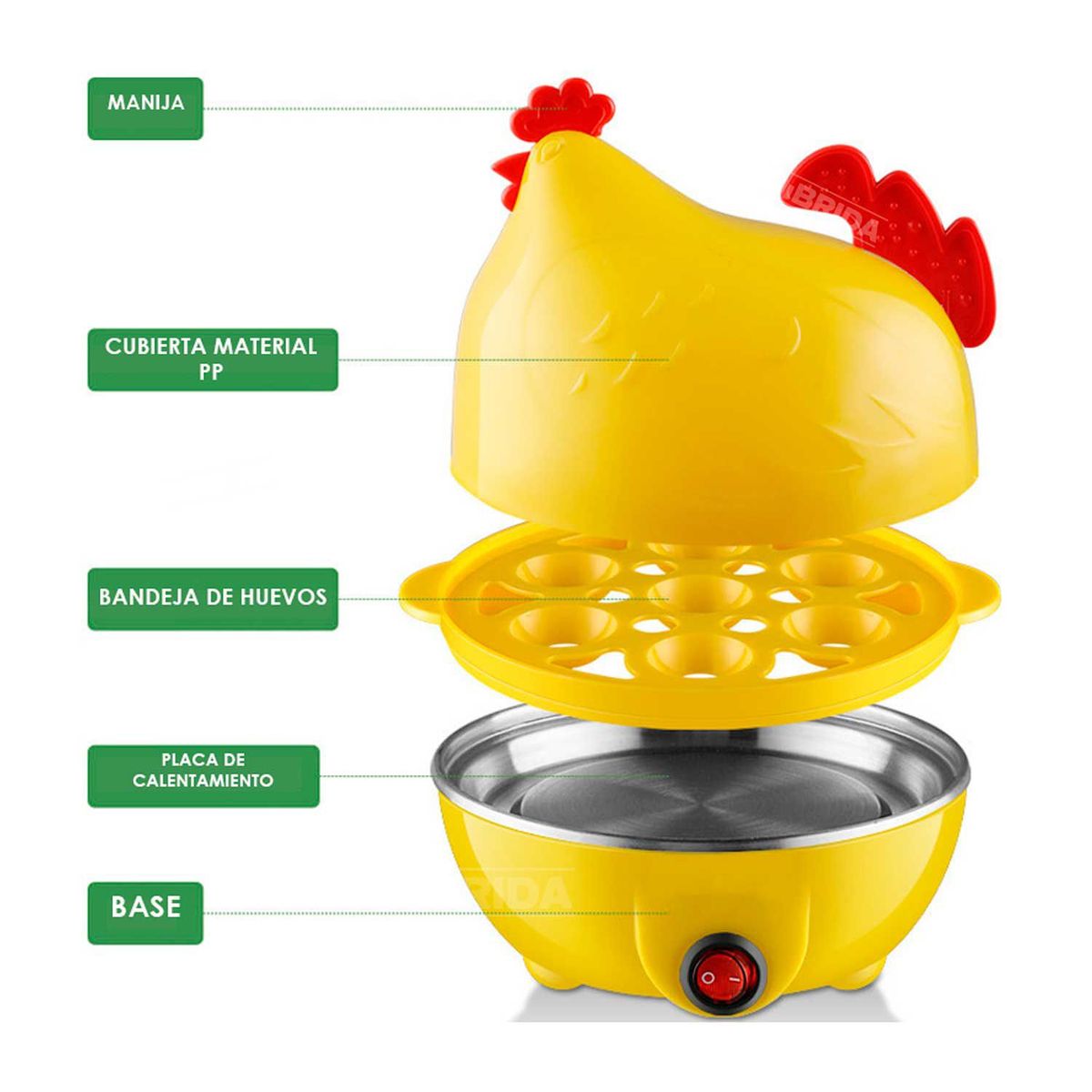 GENERICO - GALLINA HERVIDOR HUEVO AUTOMÁTICO ELÉCTRICO POLLO