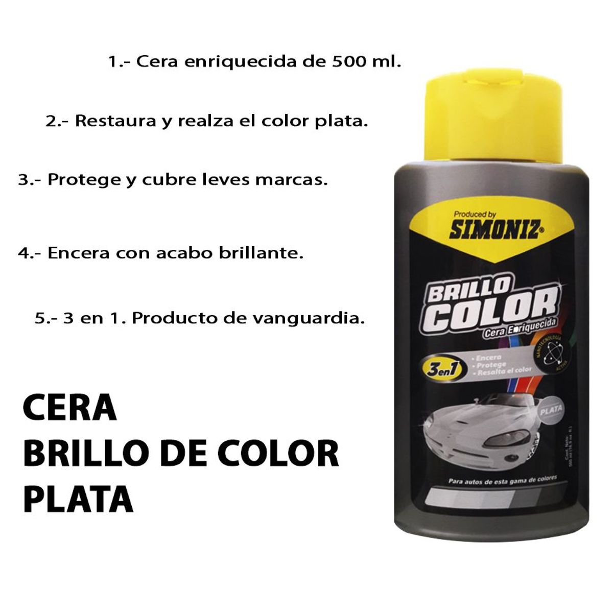 SIMONIZ - Cera Liquida de Auto Plomo simoniz 500ml 3en1